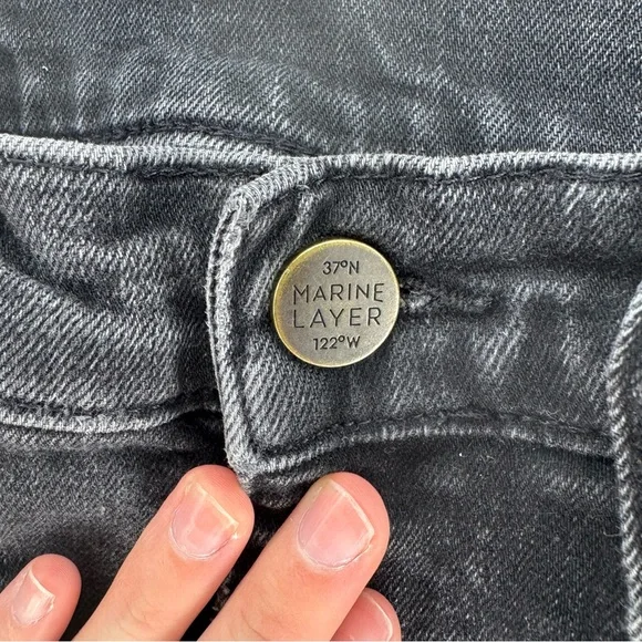 Marine Layer Black Straight Leg Jeans 30x30 Mens - Picture 6 of 14